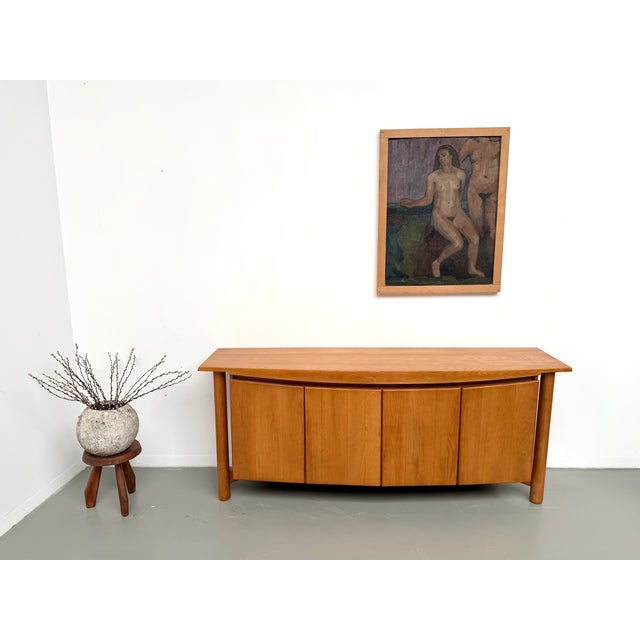Brown Curved Sideboard in Elm from Maison Regain, 1970 For Sale - Image 8 of 18