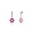 Natural 2.56ct Pinkish Ruby Floral Diamond Cluster Drop Earrings in 18k White Gold- A Pair For Sale In New York - Image 6 of 11