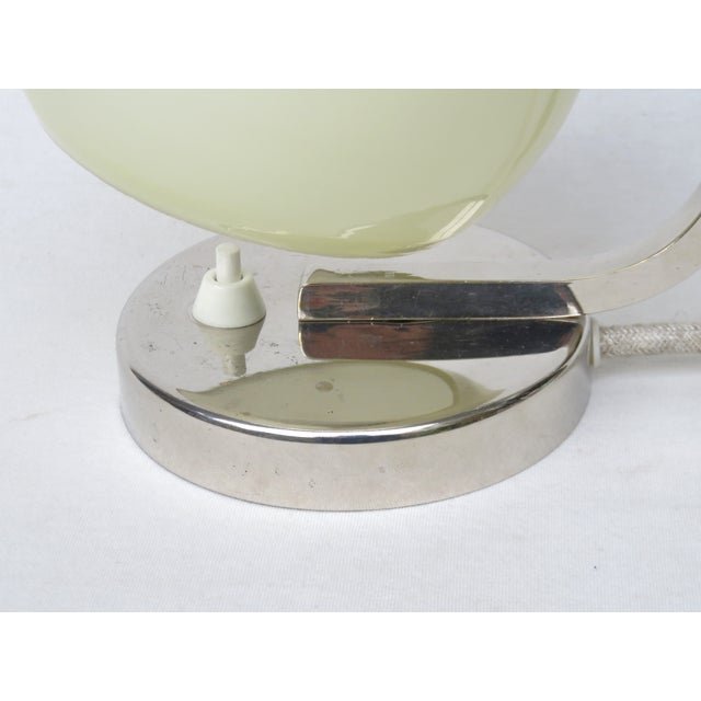 Bauhaus Nickel-Plated Bedside Lamp with Beige Cased Glass, 1930s For Sale - Image 14 of 18