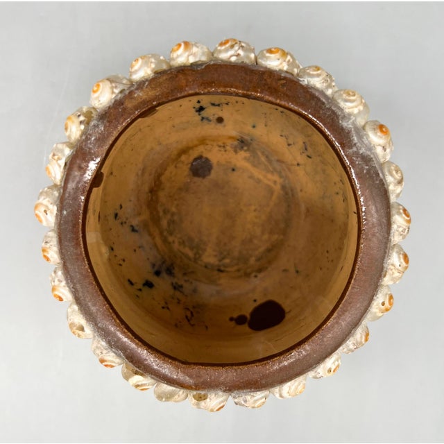 Late 20th Century Vintage Hawaiian Seashell-Encrusted Terracotta Cachepot Planter For Sale - Image 5 of 10