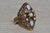 Ladies Brutalist Opal and Pearl Navette Shaped Ring in 14K Gold For Sale - Image 9 of 11