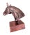 Copper Antique Copper Finish Metal Hand Carved Horse Head Bust Sculpture For Sale - Image 8 of 10