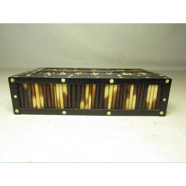 Antique Anglo Indian porcupine quill pencil box, c.1900 Made as a local folk art in Ceylon, now Sri Lanka, from Ebony and...