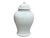 1990s White Monochrome Round Relief Floral Motif Ceramic General Temple Jar For Sale - Image 5 of 14