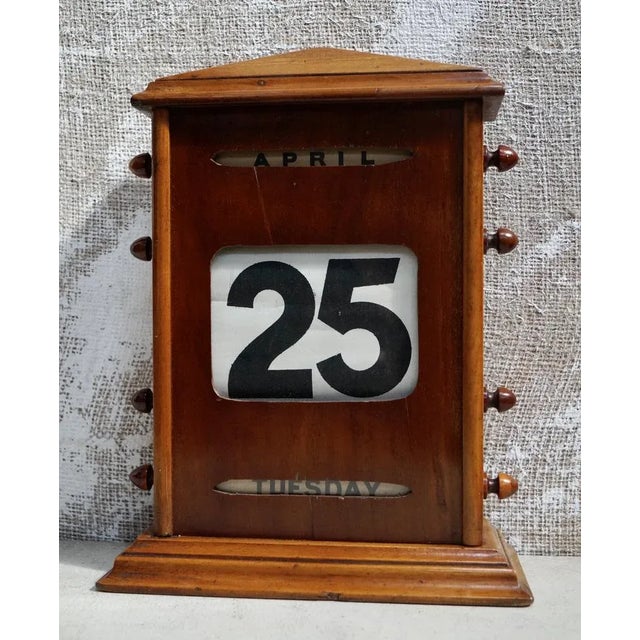 Wood Vintage Perpetual Calendar, 1890s For Sale - Image 7 of 7
