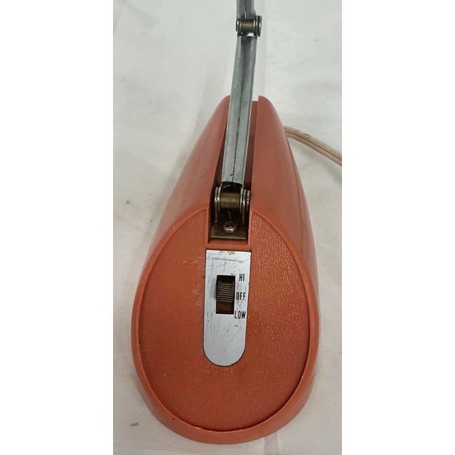 Midcentury Hamilton Industries Orange Articulated Small Desk Lamp For Sale - Image 9 of 12
