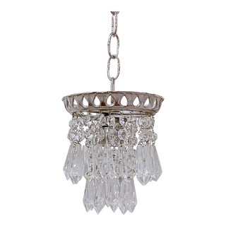 1920s Italian Silver Upside Down Layered Cake Chandelier For Sale