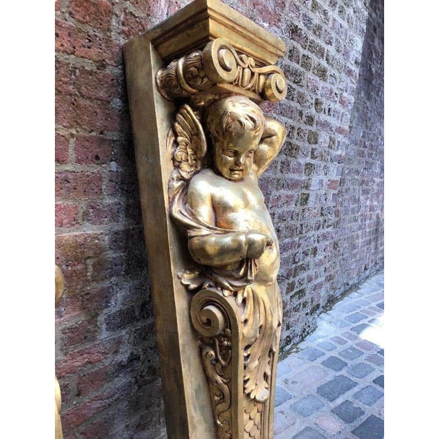 Gold 20th-Century Ionic Columns, Set of 2 For Sale - Image 8 of 12