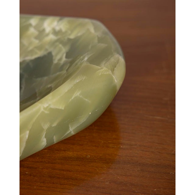 Forest Green Vintage Italian Onyx Stone Ashtray, 1960s For Sale - Image 8 of 9