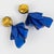 2000 - 2009 Cilea Paris Dangle Resin Clip Earrings Cobalt Blue Ribbons For Sale - Image 5 of 9