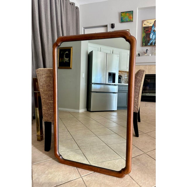 1950s Mid 20th Century Rectangle Walnut Widdicomb Wall Mirror For Sale - Image 5 of 12