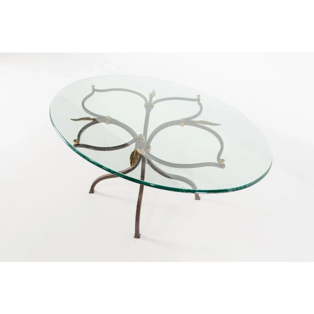 Baker Style Clover Iron and Glass Coffee Table For Sale In Chicago - Image 6 of 8