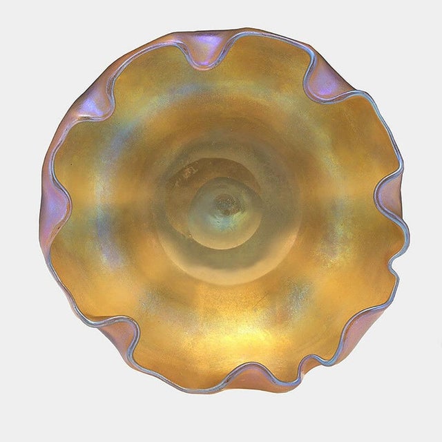 Louis Comfort Tiffany Early 20th Century L.C. Tiffany Favrile Glass Bowl, Louis Comfort Tiffany For Sale - Image 4 of 4
