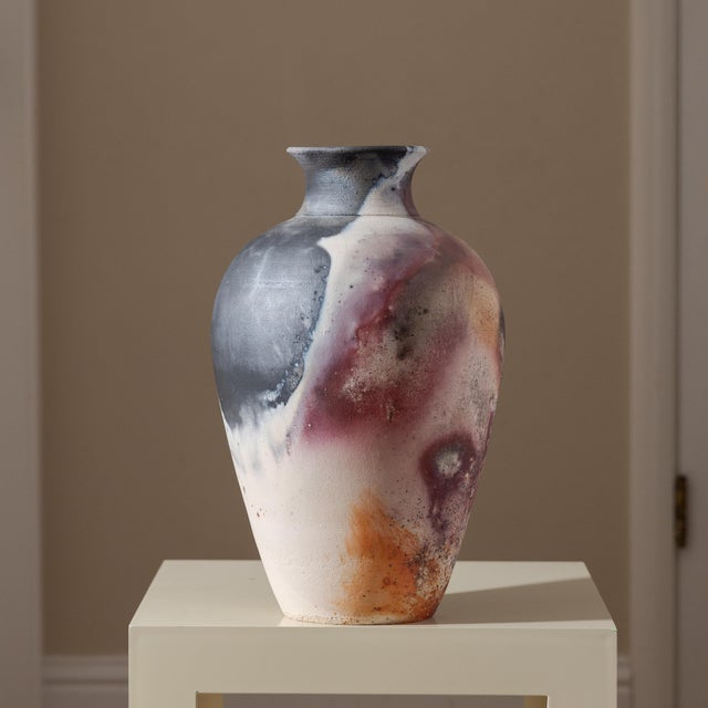 Large 16" Statement Pit Fired Studio Pottery Urn Vase For Sale In Sacramento - Image 6 of 13