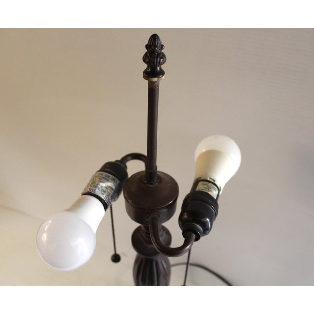 Wonderful Art Nouveau Tiffany-Style Lead Shade Lamp For Sale - Image 9 of 16