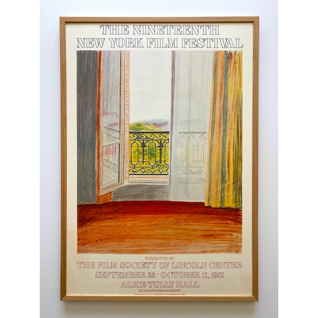 David Hockney Vintage 1981 Lithograph Print Framed Large New York Film Festival Poster " Window, Grand Hotel, Vittel " 1970 For Sale - Image 18 of 18