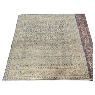 Doris Leslie Blau Antique Tabriz Allover Classic Taupe Rug - c. 1930 For Sale