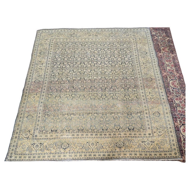 Doris Leslie Blau Antique Tabriz Allover Classic Taupe Rug - c. 1930 For Sale