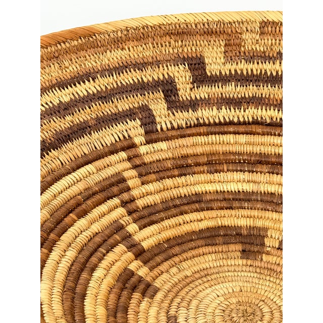 1970s 1970s Running Ostrich Pattern Botswana Basket - 17" Diam. X 5.75" H For Sale - Image 5 of 5