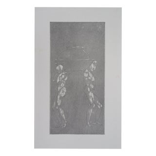 Auguste Rodin, Figures supporting a pedestal, Engraving For Sale