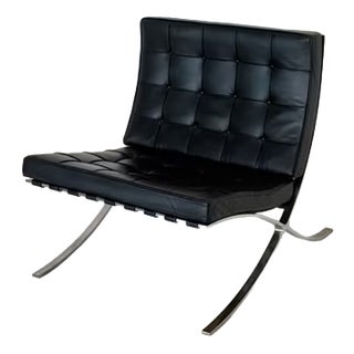 Leather Barcelona Chair by Ludwig Mies van der Rohe for Knoll Inc. For Sale
