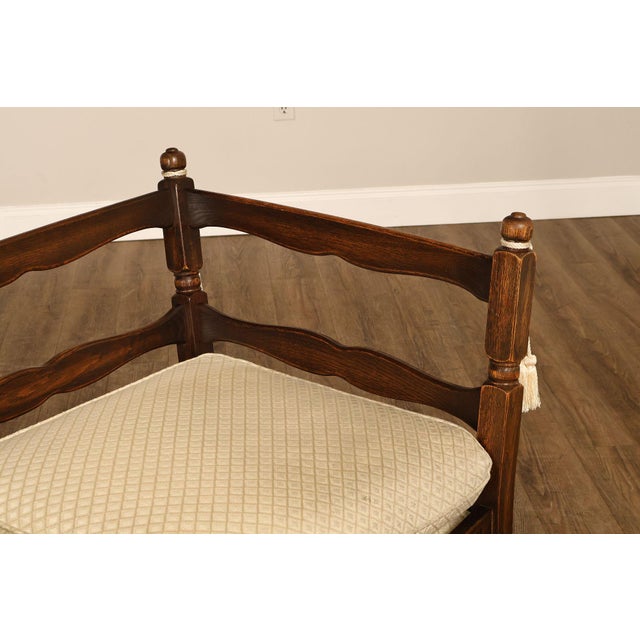 French Country Style Carved Oak Frame Three Seat Sofa For Sale - Image 17 of 18