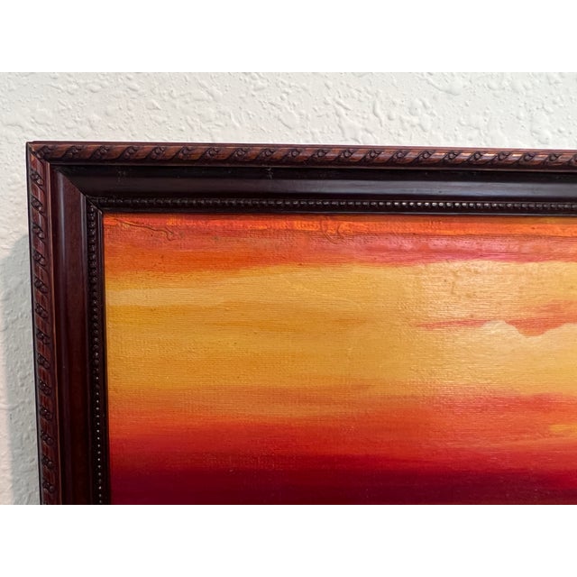 1990s Sunset Contemplation – Original Oil Painting by Unknown Artist, Portrait For Sale - Image 5 of 10