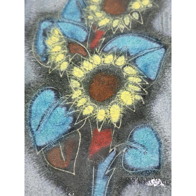 Vintage Enamel Triptych Flora & Fauna, 1950s, Set of 3 For Sale - Image 4 of 15