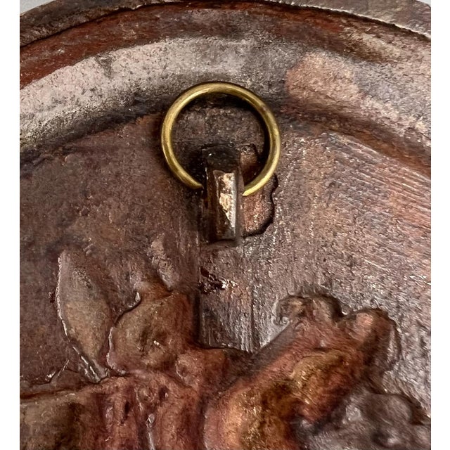 Neoclassical Polished Bronze Urn Wall Medallion/ Plaque For Sale - Image 9 of 9
