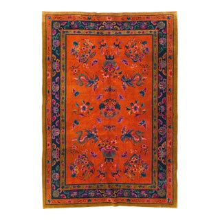 Galerie Shabab Collection Mid-20th Century Handmade Chinese Art Deco Accent Carpet For Sale