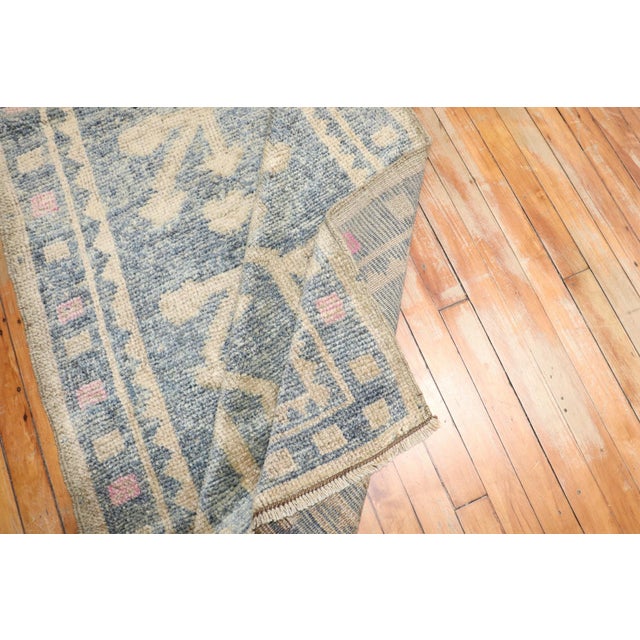 Blue Soft Blue Turkish Runner rug no.j2848 For Sale - Image 8 of 10