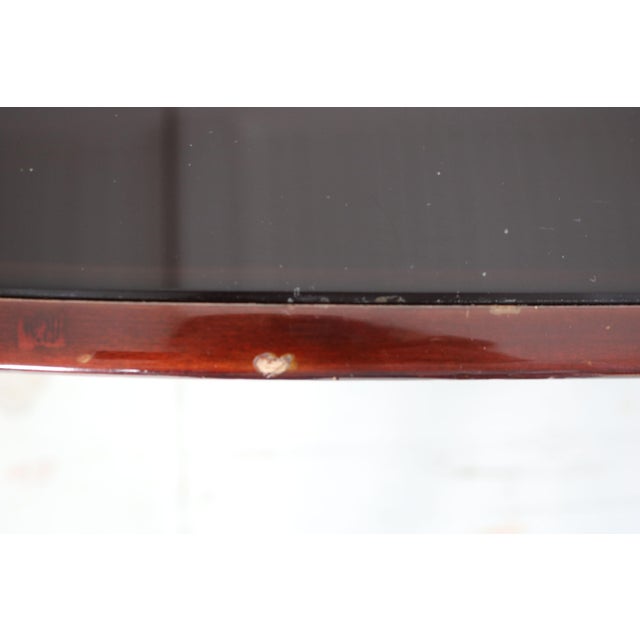 Oval Dining Table with Aubergine-Colored Glass Top and Marble Base, Italy, 1950s For Sale - Image 14 of 18