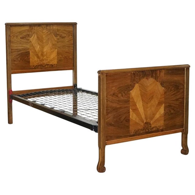 Art Deco Burr Walnut Single Bed For Sale - Image 17 of 17
