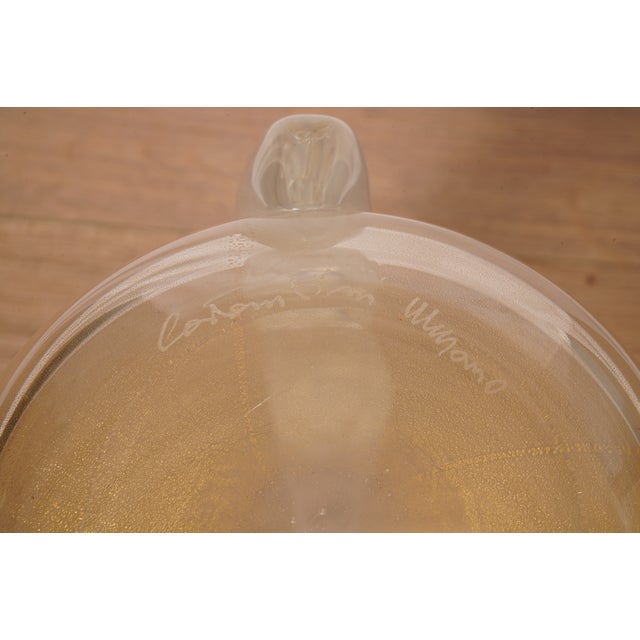 Mid-Century Gold Murano Art Glass Vase, 2000s For Sale - Image 6 of 7