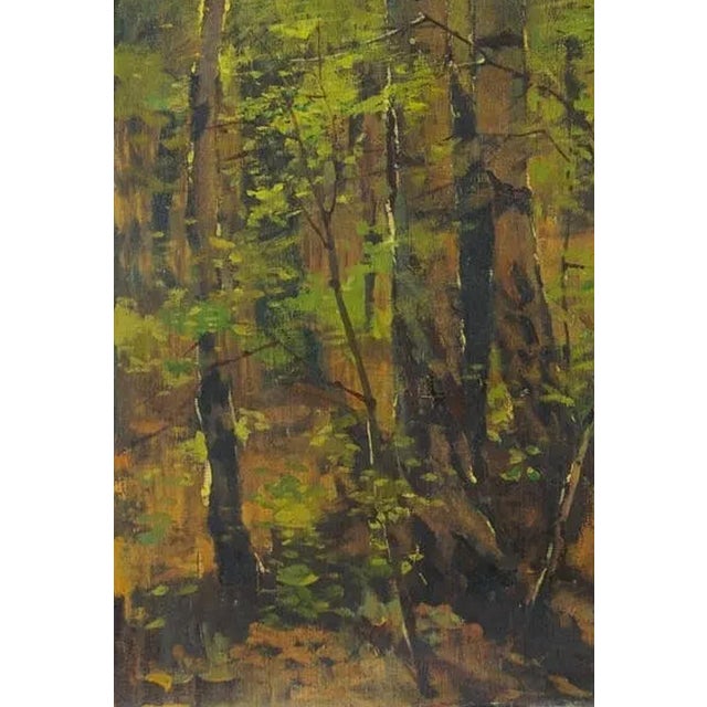 Original Impressionist Forest Oil Painting, Ukrainian Art, 1961 120-83 For Sale - Image 4 of 6