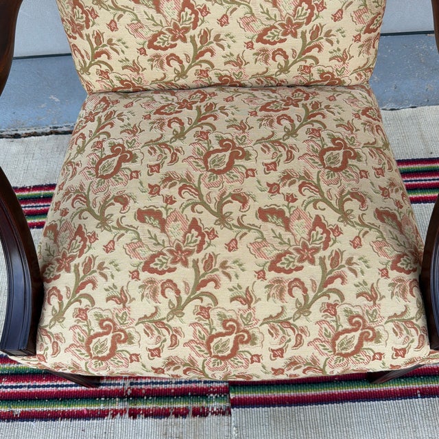 George Hepplewhite A Vintage Mahogany Hepplewhite Style Lolling Chair, Circa 1970’s For Sale - Image 4 of 12