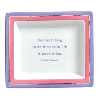 Audrey Hepburn Quote Ceramic Catchall Tray For Sale