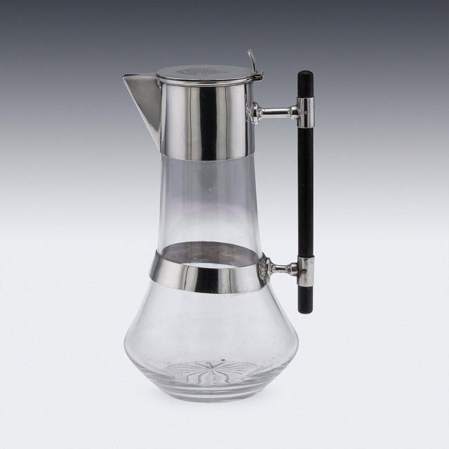 Antique Victorian Silver and Glass Claret Jug, Sheffield, 1889 For Sale - Image 3 of 18