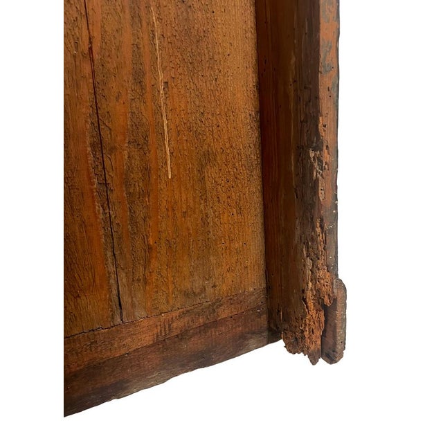 18th Century Italian Wall-Mounted Chestnut Display Cabinet with Hand-Blown Glass, 1800s For Sale - Image 15 of 18