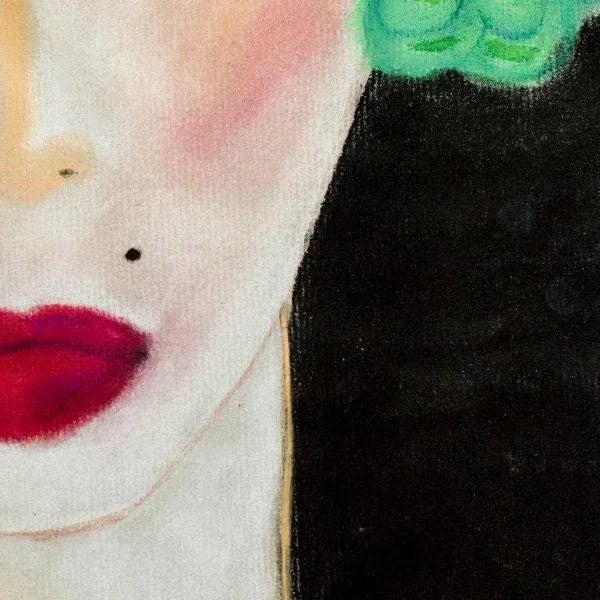 Paper 2018 “Frida” Contemporary Expressionist Pastel Portrait Drawing on Paper by Maria Grazia Facciolà For Sale - Image 7 of 7