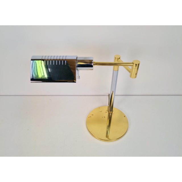 1970s Adjustable Brass Chrome Table Lamp from Star Leuchten, Germany, 1970s For Sale - Image 5 of 10