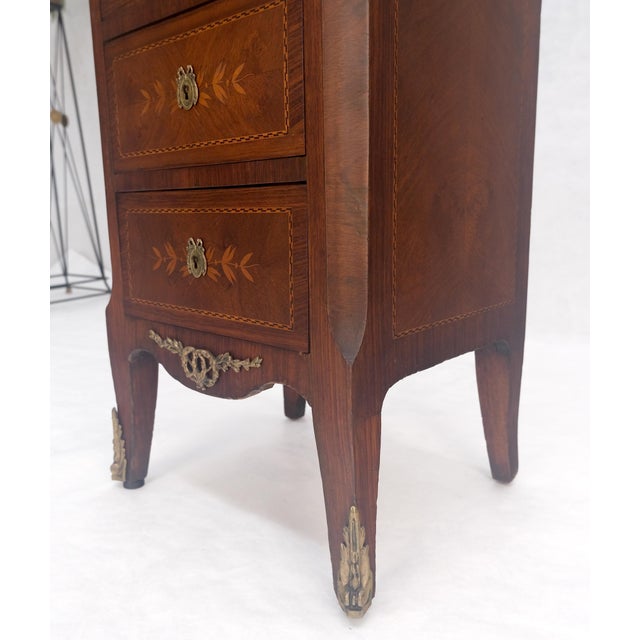 Rouge Marble Top 6 Drawers w/ Dovetails French Louis XV Lingerie Chest Dresser For Sale - Image 14 of 18