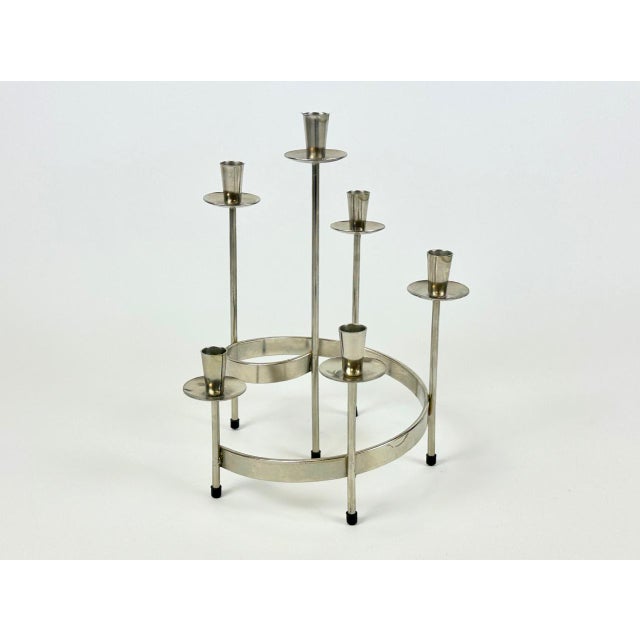 Mid-Century Modern Mid-Century Modern Swedish Candlestick by Gunnar Ander for Ystad-Metal, 1960s For Sale - Image 3 of 11