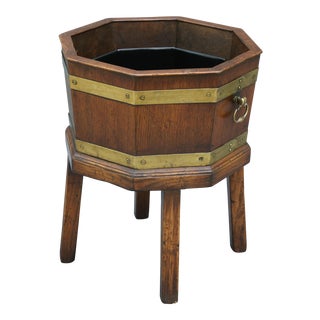 English Oak Wine Cooler Cellarette / Jardiniere For Sale