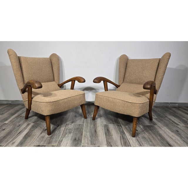 Beige Vintage Armchairs by Krasna Jizba, 1960s, Set of 2 For Sale - Image 8 of 14