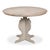 Natural pine above an antiqued white base recalls the practical two-tone furniture of an old French cafe, with bare wood...