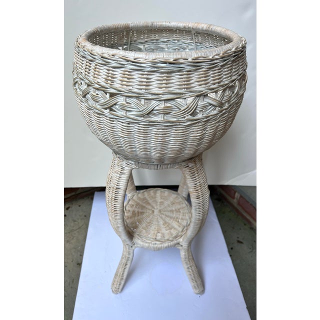 Vintage Wicker Plant Stand For Sale In New York - Image 6 of 6