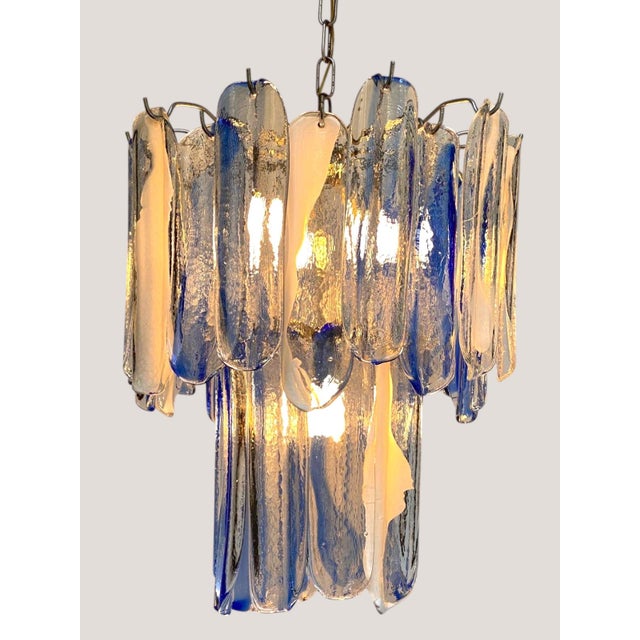 Blue Riviera Murano Glass Chandelier, 1970s Italian Coastal Glamour For Sale - Image 11 of 12
