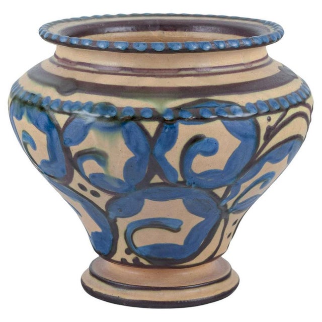 Blue Ceramic Vase from Kähler, Denmark, 1930s For Sale - Image 8 of 8