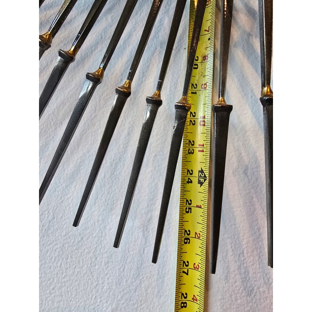 Metal Vintage Ron Schmidt Brutalist Starburst Steel Nail Sculpture For Sale - Image 7 of 12